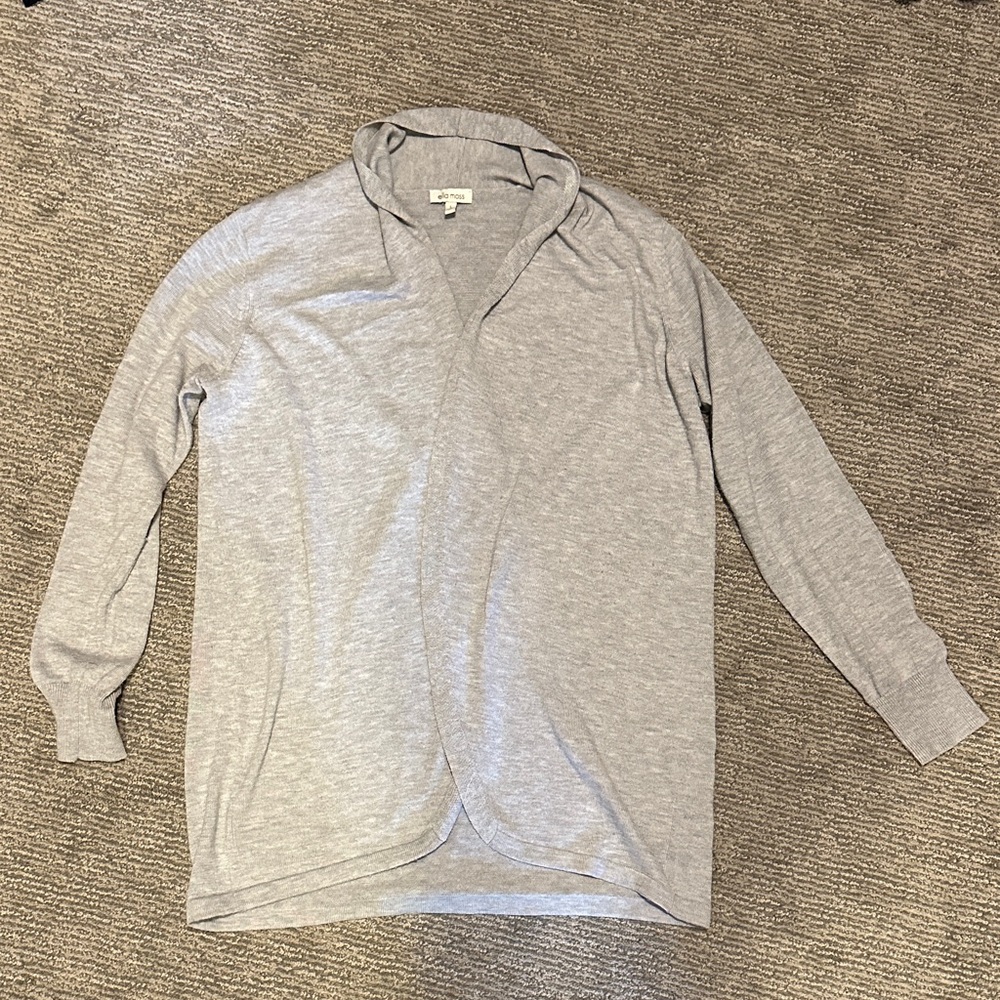 Ella Moss Light Gray Hooded Cardigan